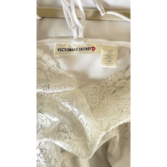 Vintage Victoria's Secret Coquette Maxi Slip Robe Set White Lace Lingerie 2pc XS - Picture 3 of 16